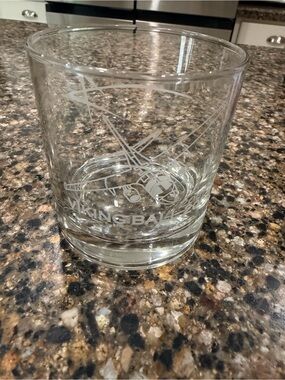 Etched Clear Whiskey Glass